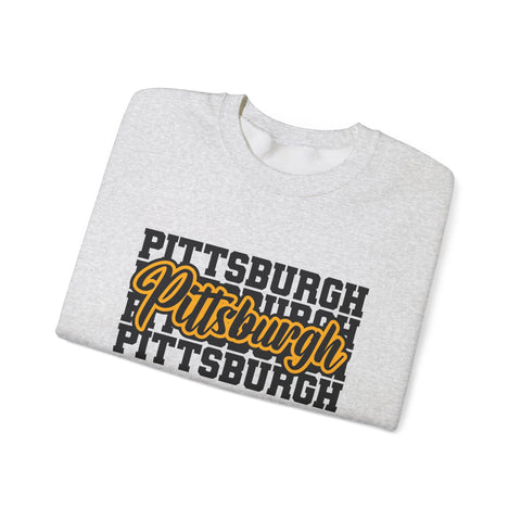 Heavy Blend Sweatshirt - Pittsburgh Graphic Crewneck | Classic Fit Cotton Polyester Sweatshirt - YinzerShop