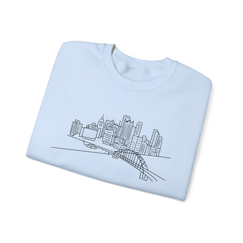 Heavy Blend Sweatshirt - Pittsburgh Skyline Crewneck | Classic Fit Cotton Polyester Sweatshirt - YinzerShop