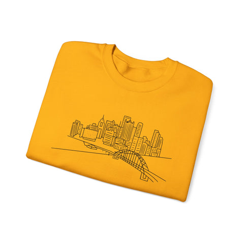 Heavy Blend Sweatshirt - Pittsburgh Skyline Crewneck | Classic Fit Cotton Polyester Sweatshirt - YinzerShop