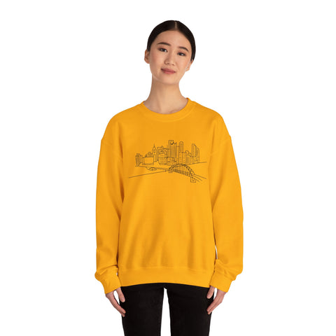 Heavy Blend Sweatshirt - Pittsburgh Skyline Crewneck | Classic Fit Cotton Polyester Sweatshirt - YinzerShop