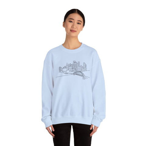 Heavy Blend Sweatshirt - Pittsburgh Skyline Crewneck | Classic Fit Cotton Polyester Sweatshirt - YinzerShop