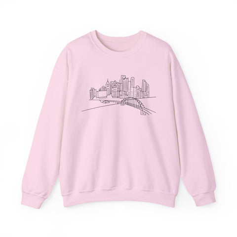 Heavy Blend Sweatshirt - Pittsburgh Skyline Crewneck | Classic Fit Cotton Polyester Sweatshirt - YinzerShop
