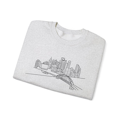 Heavy Blend Sweatshirt - Pittsburgh Skyline Crewneck | Classic Fit Cotton Polyester Sweatshirt - YinzerShop