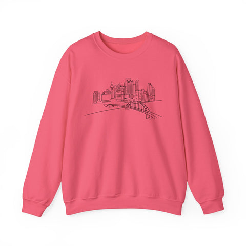 Heavy Blend Sweatshirt - Pittsburgh Skyline Crewneck | Classic Fit Cotton Polyester Sweatshirt - YinzerShop
