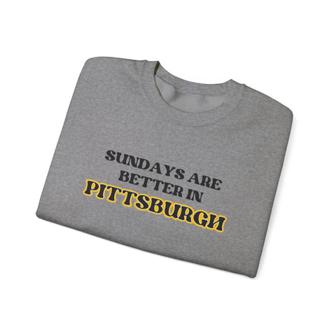 Heavy Blend Sweatshirt - Pittsburgh Sundays Crewneck Classic Fit Pullover Sweatshirt - YinzerShop