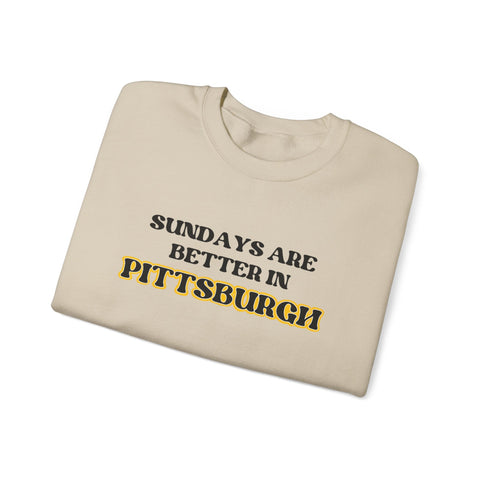 Heavy Blend Sweatshirt - Pittsburgh Sundays Crewneck Classic Fit Pullover Sweatshirt - YinzerShop