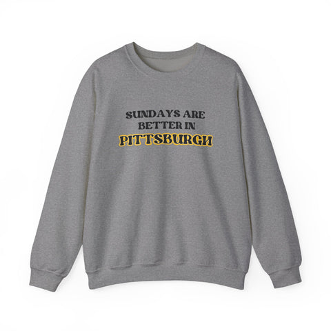 Heavy Blend Sweatshirt - Pittsburgh Sundays Crewneck Classic Fit Pullover Sweatshirt - YinzerShop