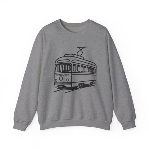 Heavy Blend Sweatshirt - Pittsburgh Trolley Crewneck Shirt | Classic Fit, Durable Sweatshirt - YinzerShop