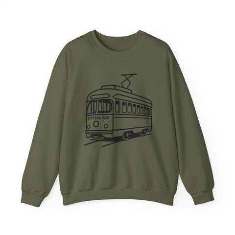 Heavy Blend Sweatshirt - Pittsburgh Trolley Crewneck Shirt | Classic Fit, Durable Sweatshirt - YinzerShop