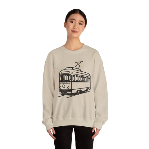 Heavy Blend Sweatshirt - Pittsburgh Trolley Crewneck Shirt | Classic Fit, Durable Sweatshirt - YinzerShop
