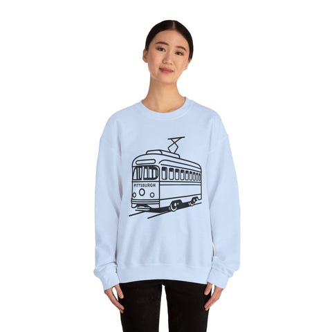 Heavy Blend Sweatshirt - Pittsburgh Trolley Crewneck Shirt | Classic Fit, Durable Sweatshirt - YinzerShop