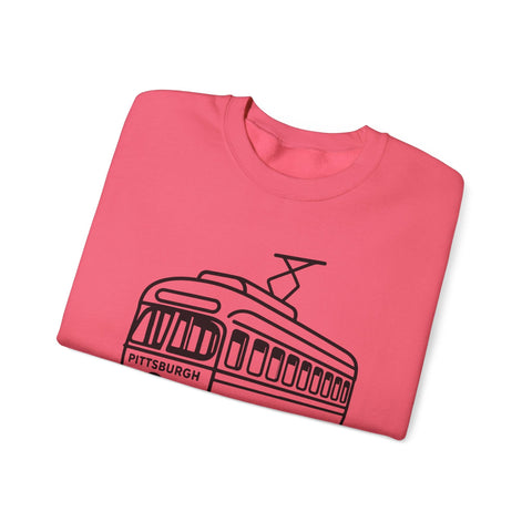 Heavy Blend Sweatshirt - Pittsburgh Trolley Crewneck Shirt | Classic Fit, Durable Sweatshirt - YinzerShop