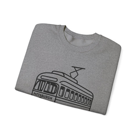 Heavy Blend Sweatshirt - Pittsburgh Trolley Crewneck Shirt | Classic Fit, Durable Sweatshirt - YinzerShop