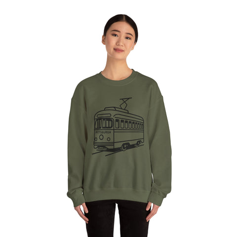 Heavy Blend Sweatshirt - Pittsburgh Trolley Crewneck Shirt | Classic Fit, Durable Sweatshirt - YinzerShop
