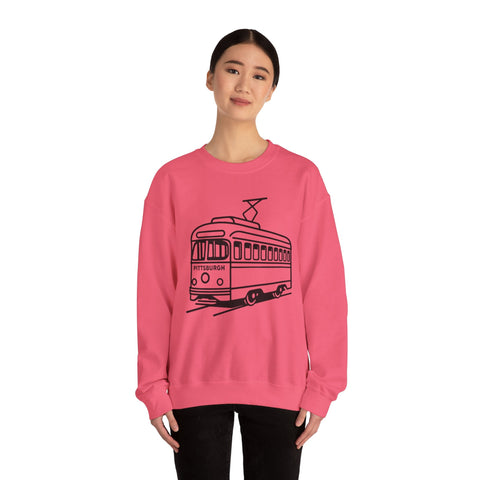 Heavy Blend Sweatshirt - Pittsburgh Trolley Crewneck Shirt | Classic Fit, Durable Sweatshirt - YinzerShop
