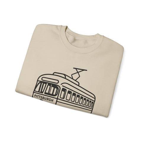 Heavy Blend Sweatshirt - Pittsburgh Trolley Crewneck Shirt | Classic Fit, Durable Sweatshirt - YinzerShop