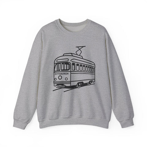 Heavy Blend Sweatshirt - Pittsburgh Trolley Crewneck Shirt | Classic Fit, Durable Sweatshirt - YinzerShop
