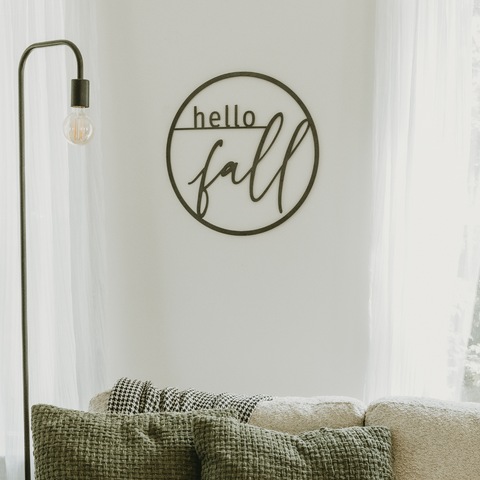 'Hello Fall' Magnetic Circle Wall Decor