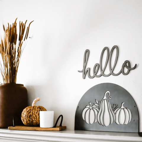 Hello Wall Decor - Steel Script Wall Sign | Modern Metal Script Art Accent Wall Decor - YinzerShop