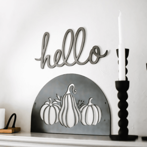 Hello Wall Decor - Steel Script Wall Sign | Modern Metal Script Art Accent Wall Decor - YinzerShop