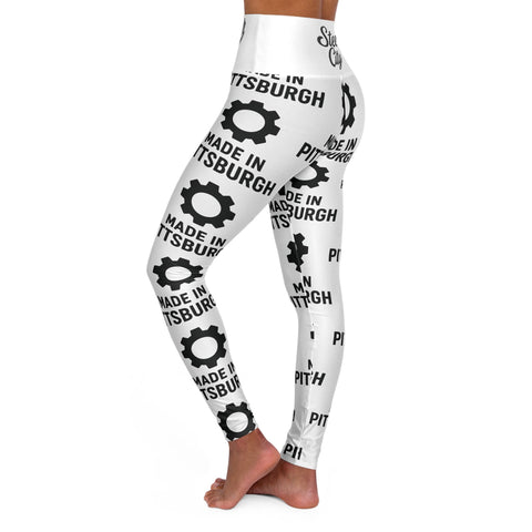 High Waist Yoga Leggings With Double Layer Waistband – Made In Pittsburgh Steel City Activewear All Over Prints - YinzerShop