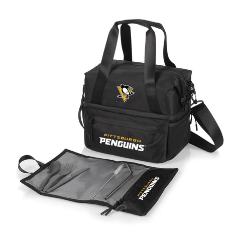 Pittsburgh Penguins - Tarana Lunch Bag Cooler with Utensils Cooler Picnic Time Family of Brands Black  