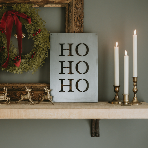 "Ho Ho Ho" Steel Wall Decor Sign