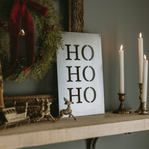 "Ho Ho Ho" Steel Wall Decor Sign