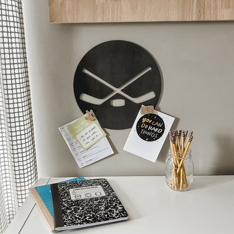 Hockey Wall Decor - Magnetic Steel Wall Sign | Sports Room Accessories & Schedule Organizer Wall Decor - YinzerShop