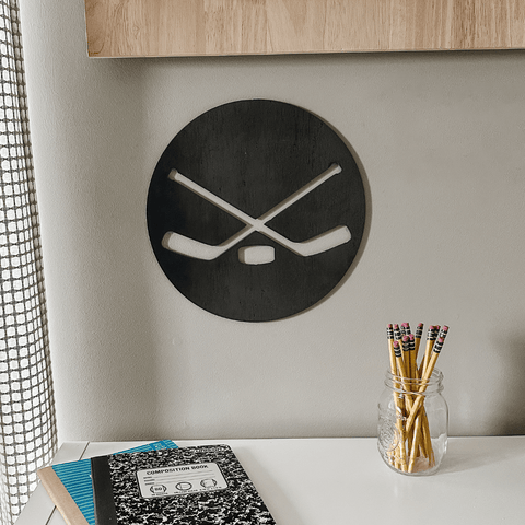 Hockey Wall Decor - Magnetic Steel Wall Sign | Sports Room Accessories & Schedule Organizer Wall Decor - YinzerShop