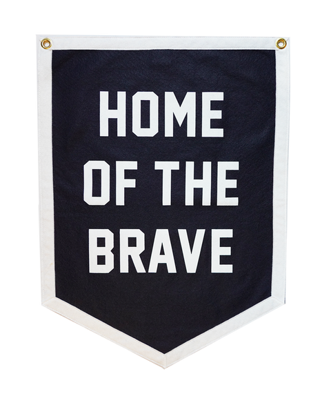 Home of the Brave Camp Flag Camp Flag Oxford Pennant   