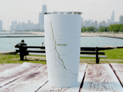 Home Town Map 20 oz Insulated Pint Tumbler Tumbler 20oz - YinzerShop