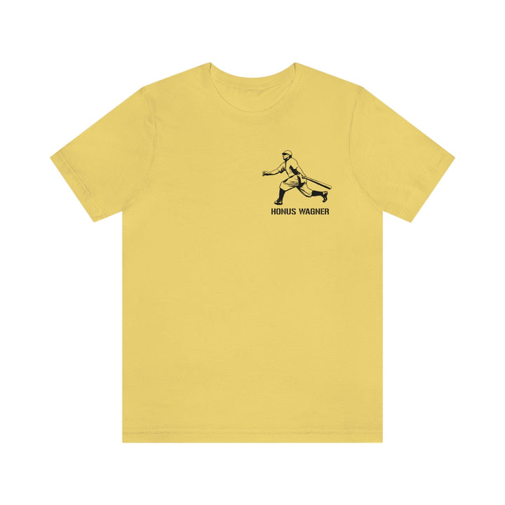 Honus Wagner Legend T-Shirt - Back-Printed Graphic Tee T-Shirt Printify Yellow S 