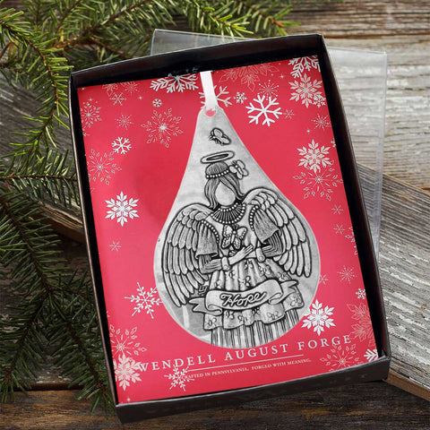 Hope Angel Ornament - Personalized Teardrop Gift with Engraved Message by Wendell August Forge Ornament - YinzerShop