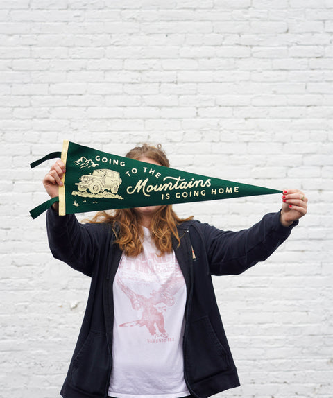 Going to the Mountains is Going Home Vintage Inspired Pennant