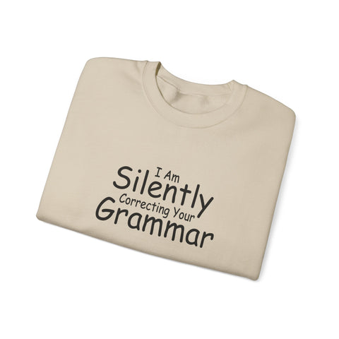 I Am Silently Correcting Your Grammar (Pittsburgh Sarcasm Series) - Heavy Blend™ Crewneck Sweatshirt Sweatshirt - YinzerShop