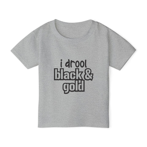 I Drool Black and Gold - Toddler T-Shirt Kids Apparel - YinzerShop