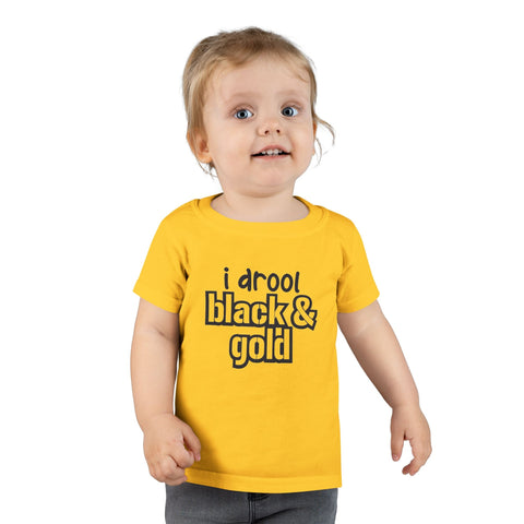 I Drool Black and Gold - Toddler T-shirt Kids Apparel - YinzerShop