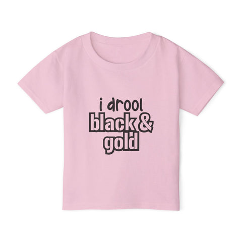 I Drool Black and Gold - Toddler T-Shirt Kids Apparel - YinzerShop