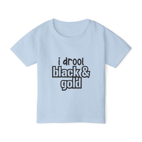 I Drool Black and Gold - Toddler T-Shirt Kids Apparel - YinzerShop