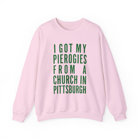 I Got My Pierogies From a Church in Pittsburgh - Gildan Heavy Blend™ Crewneck Sweatshirt Sweatshirt - YinzerShop