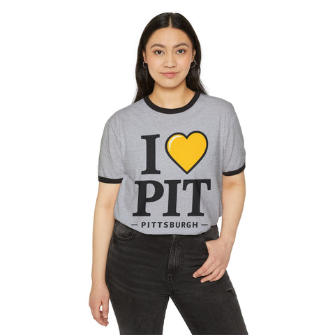 I Heart PIT - Next Level Unisex Cotton Ringer T-Shirt T-Shirt - YinzerShop
