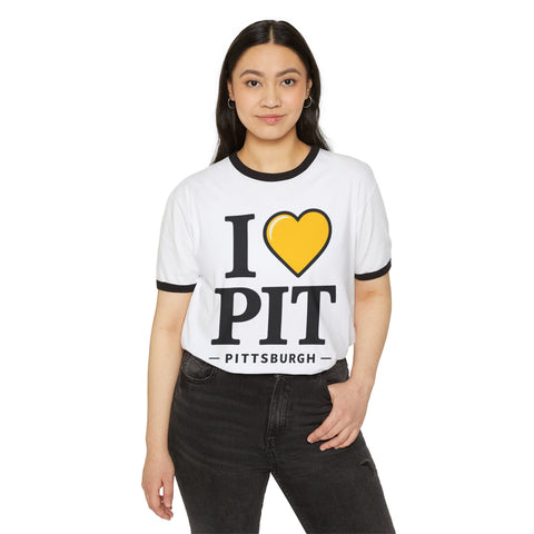 I Heart PIT - Next Level Unisex Cotton Ringer T-Shirt T-Shirt - YinzerShop