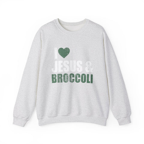 I Love Jesus and Broccoli - Heavy Blend™ Crewneck Sweatshirt Sweatshirt - YinzerShop