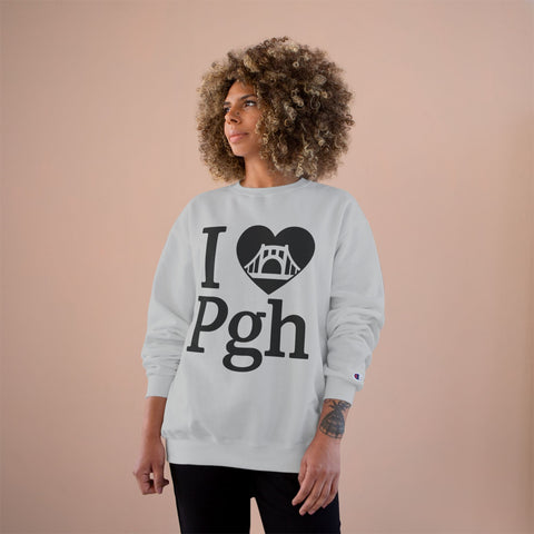 I Love PGH - Champion Sweatshirt Sweatshirt - YinzerShop