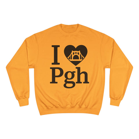 I Love PGH - Champion Sweatshirt Sweatshirt - YinzerShop