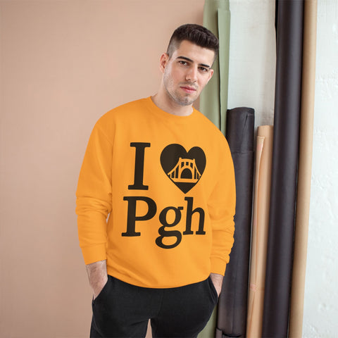I Love PGH - Champion Sweatshirt Sweatshirt - YinzerShop
