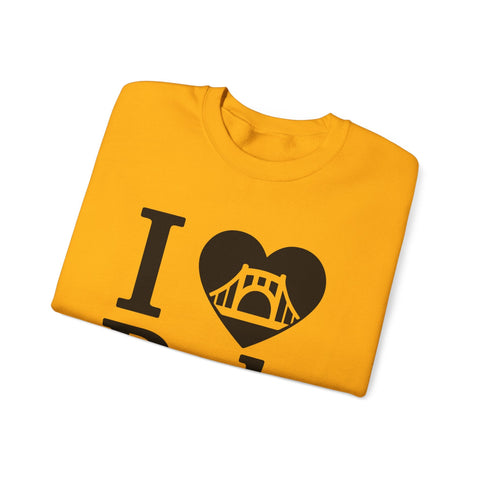 I Love PGH - Heavy Blend™ Crewneck Sweatshirt Sweatshirt - YinzerShop