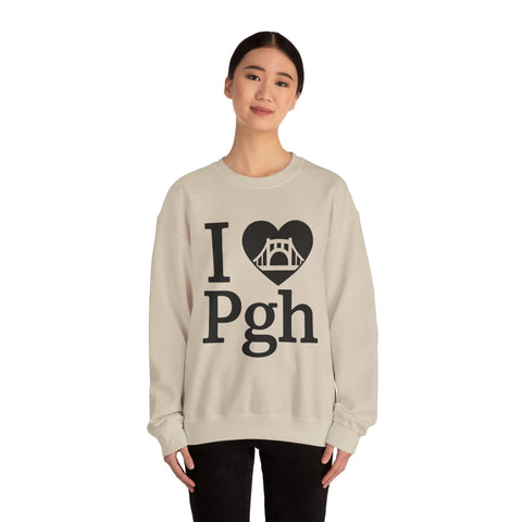 I Love PGH - Heavy Blend™ Crewneck Sweatshirt Sweatshirt - YinzerShop