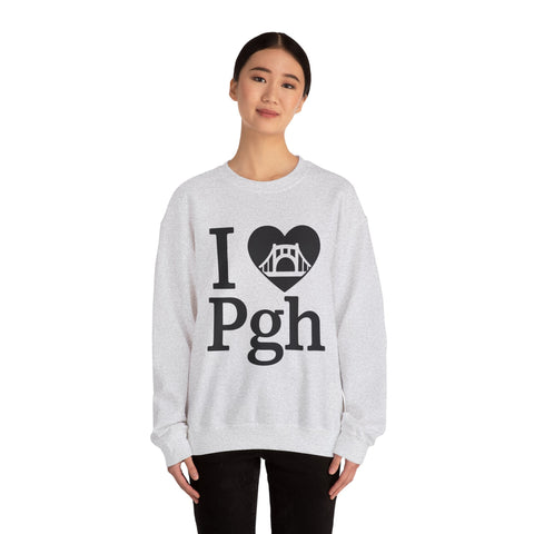 I Love PGH - Heavy Blend™ Crewneck Sweatshirt Sweatshirt - YinzerShop